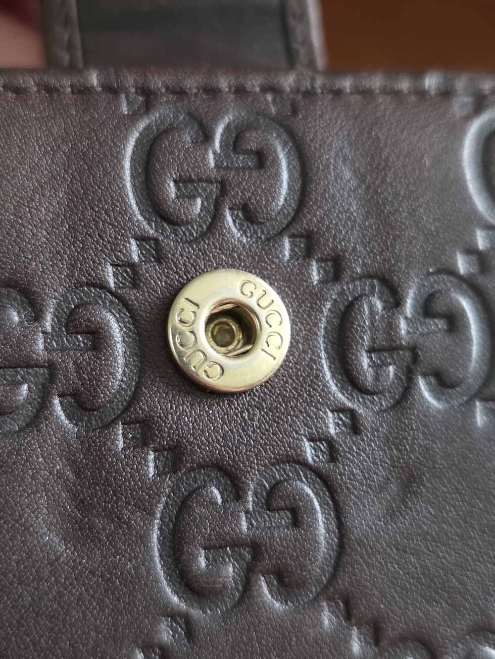 Gucci Guccissima Brown Leather Flap Wallet Gold Hardware COA - Picture 7 of 16
